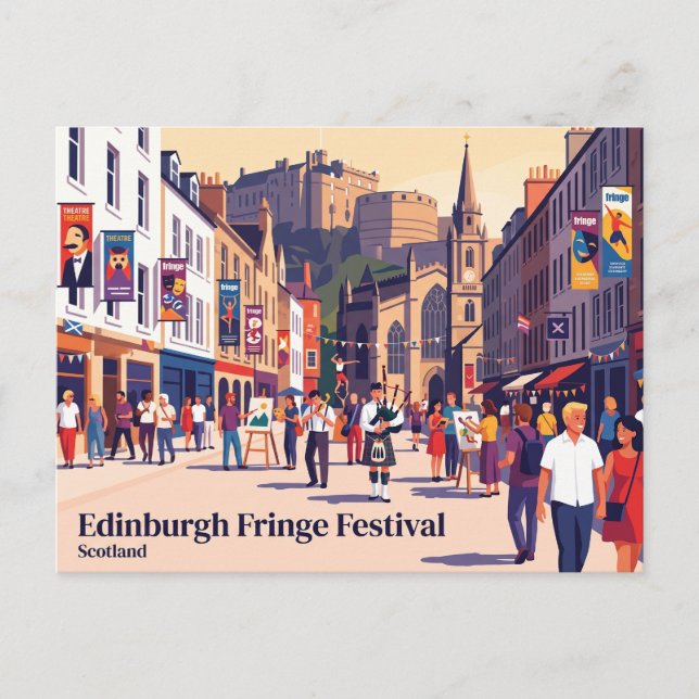 Edinburgh Fringe Festival Skottland Vykort (Framsida)