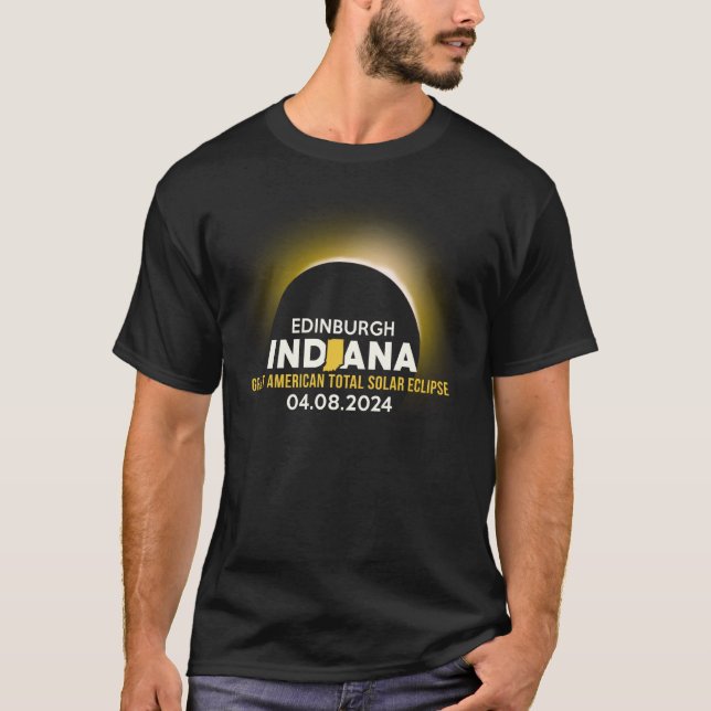 Edinburgh Indiana IN Total Solar Eclipse 2024 T Shirt (Framsida)
