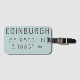 Edinburgh Latitude Longitud Bagagebricka