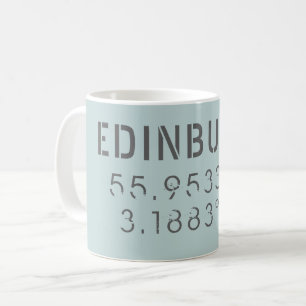 Edinburgh Latitude & Longitud Kaffemugg