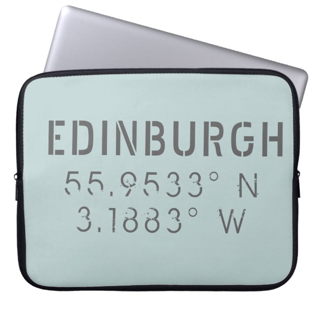 Edinburgh Latitude Longitud Laptop Fodral (Framsidan)