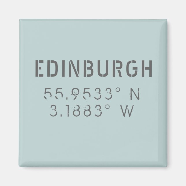 Edinburgh Latitude & Longitud Magnet (Framsidan)