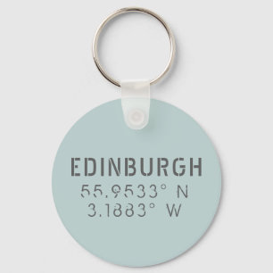 Edinburgh Latitude och longitud Nyckelring