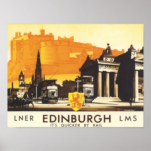 Edinburgh LNER Bra Vintage resor Poster (Framsidan)