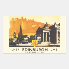 Edinburgh LNER Bra Vintage resor Poster Rektangulärt Klistermärke
