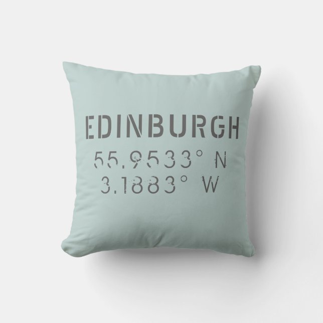 Edinburgh Longitude Latitude Dekorativ kudde (Framsida)