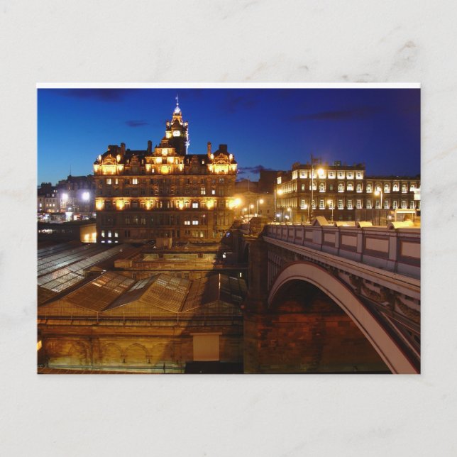 Edinburgh på natten vykort (Framsida)