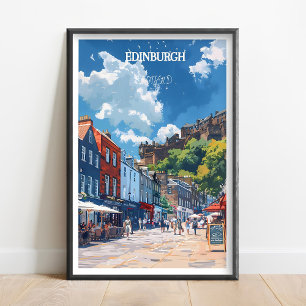 Edinburgh Resa Poster Royal Mile Edinburgh Tryck