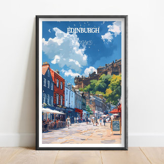 Edinburgh Resa Poster Royal Mile Edinburgh Tryck