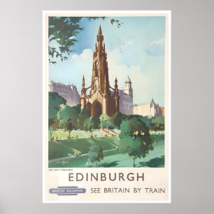 Edinburgh Resoreraffisch Skottland Konst Skotsk Poster
