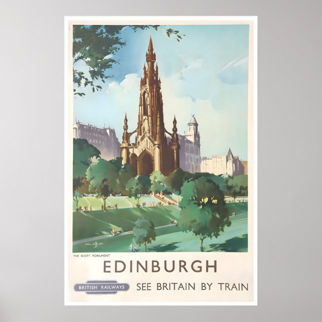 Edinburgh Resoreraffisch Skottland Konst Skotsk Poster (Framsidan)