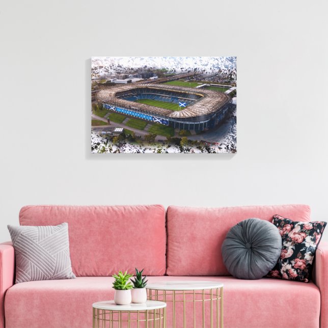 Edinburgh Rugby Stadium med Skottlands flagga Canvastryck (Insitu (Vardagsrum))