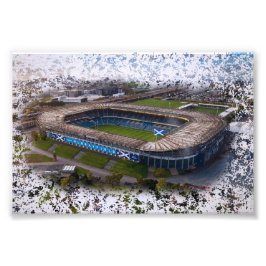 Edinburgh Rugby Stadium med Skottlands flagga Fototryck