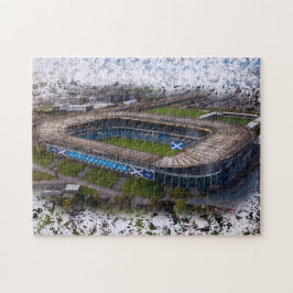 Edinburgh Rugby Stadium med Skottlands flagga Pussel