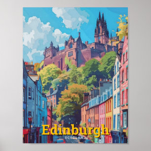 Edinburgh Scotland Art Vintage resor Poster
