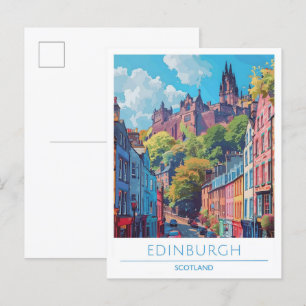 Edinburgh Scotland Art Vintage resor Vykort