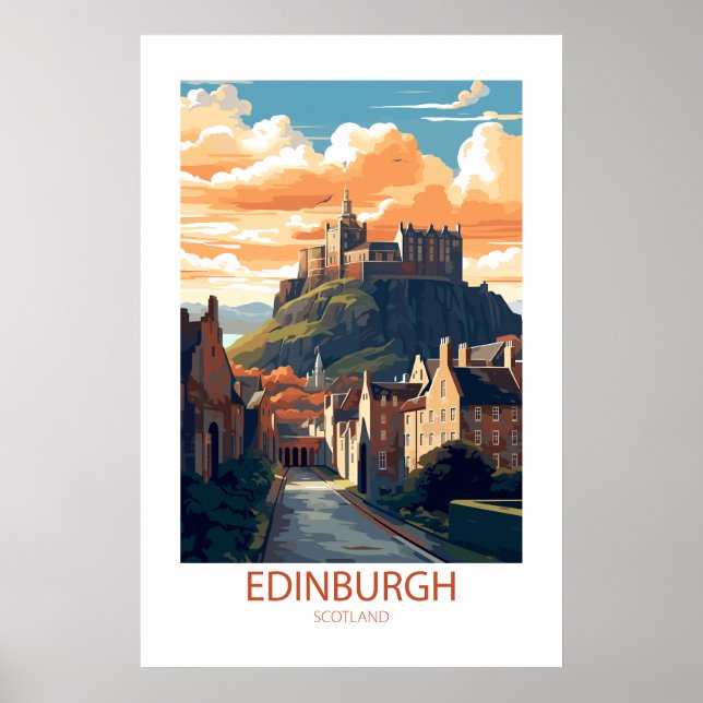 Edinburgh Scotland Berömd Travel Ställe Poster (Framsidan)