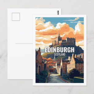 Edinburgh Scotland Berömd Travel Ställe Vykort
