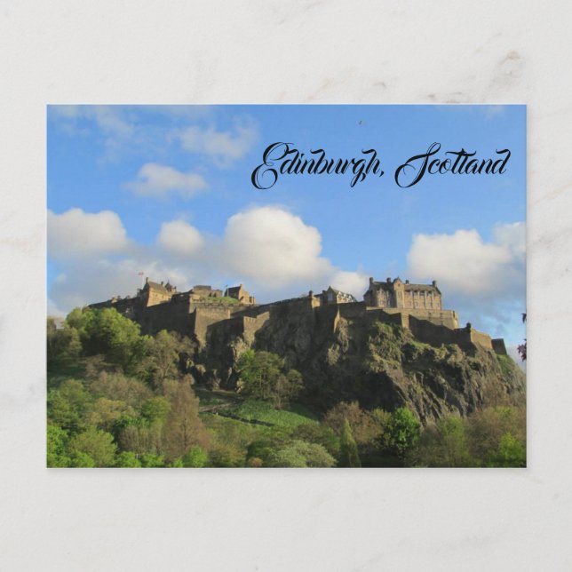 Edinburgh Scotland Castle Postcard Vacation Travel Vykort (Framsida)