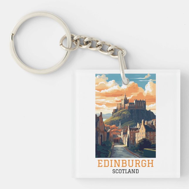 Edinburgh Scotland Castle Retro Vintage resor (Framsidan)