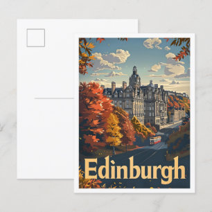 Edinburgh Scotland Classic Retro Vintage resor Vykort