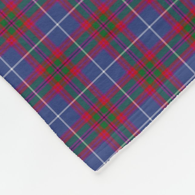 Edinburgh Scotland District Tartan Fleece Blanket (Hörn)