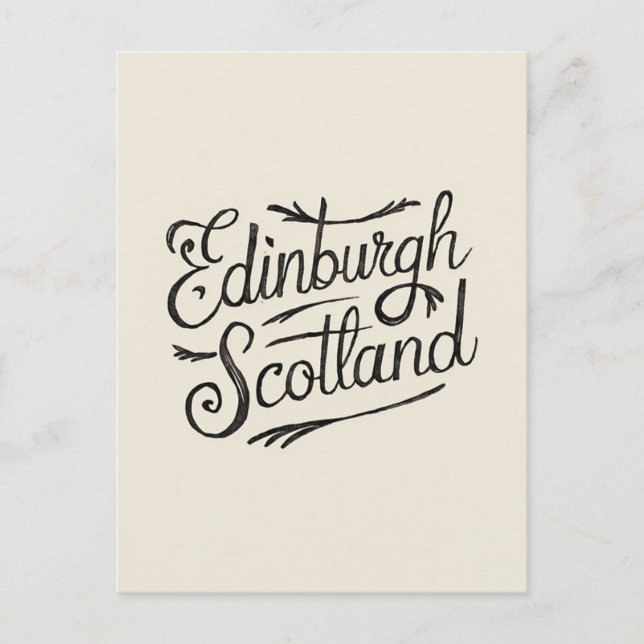 Edinburgh Scotland Hand plockade Vykort (Framsida)