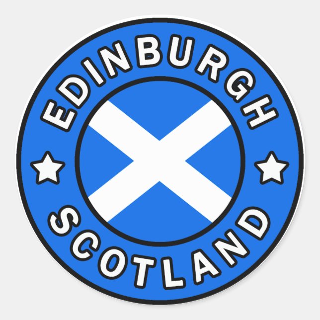 Edinburgh Scotland-klistermärke Runt Klistermärke (Framsida)