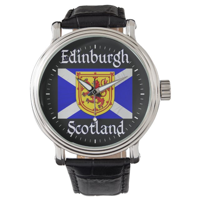 Edinburgh Scotland Lejon Rampant Scottish Flagga Armbandsur (Framsida)