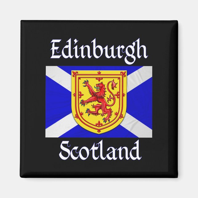 Edinburgh Scotland Lejon Rampant Scottish Flagga Magnet (Framsidan)