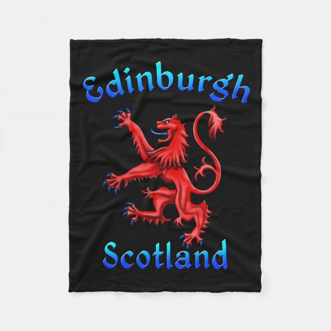 Edinburgh Scotland Lejonare Rampant Scottish Flagg Fleecefilt (Framsidan)