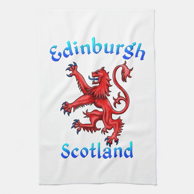 Edinburgh Scotland Lejonare Rampant Scottish Flagg Kökshandduk (Vertikal)