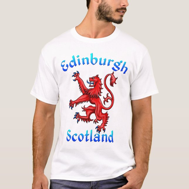 Edinburgh Scotland Lejonare Rampant Scottish Flagg T Shirt (Framsida)