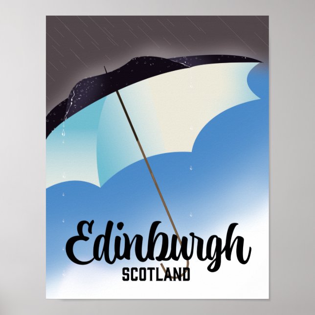 Edinburgh Scotland Parbrella-reseaffisch Poster (Framsidan)