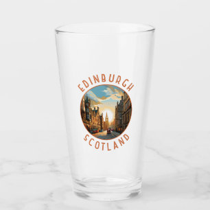 Edinburgh Scotland Retro Distress Circle Glaskopp
