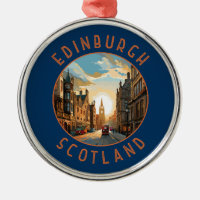 Edinburgh Scotland Retro Distress Circle