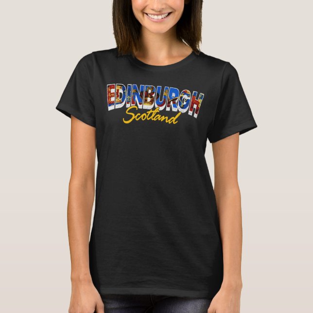 Edinburgh Scotland Retro T Shirt (Framsida)