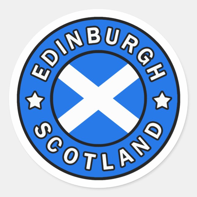 Edinburgh Scotland Runt Klistermärke (Framsida)