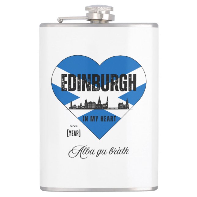 Edinburgh Scotland Skyline Heart - sedan [år] Fickplunta (Framsidan)