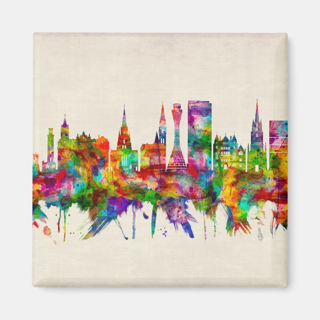 Edinburgh Scotland Skyline Magnet (Framsidan)
