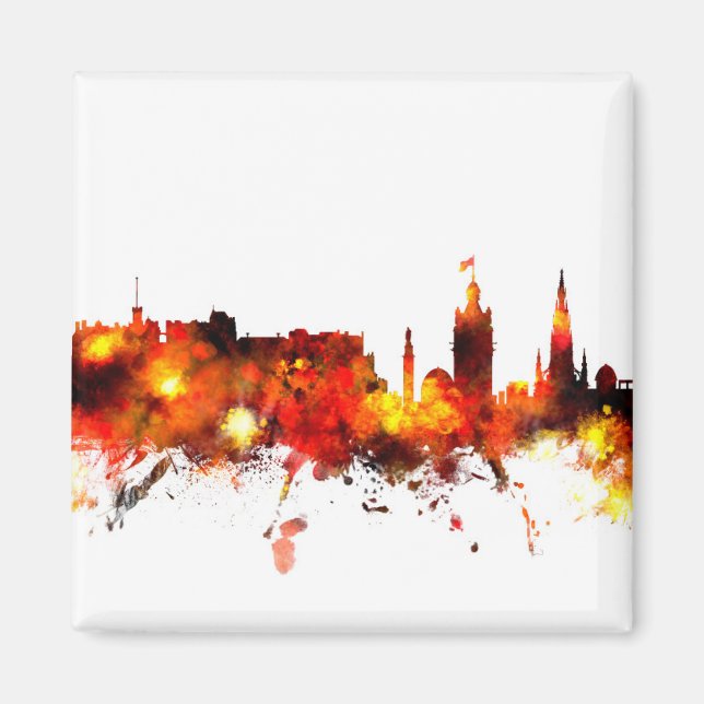 Edinburgh Scotland Skyline Magnet (Framsidan)