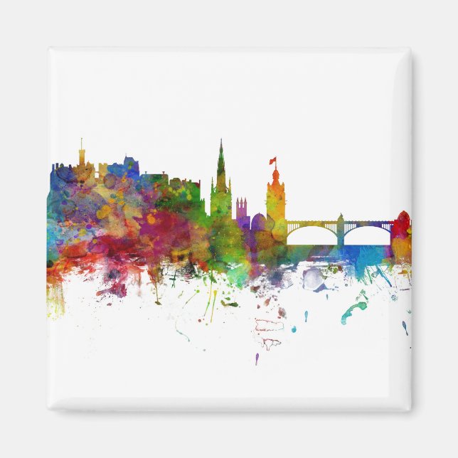 Edinburgh Scotland Skyline Magnet (Framsidan)