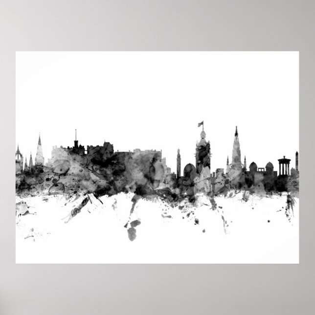Edinburgh Scotland Skyline Poster (Framsidan)
