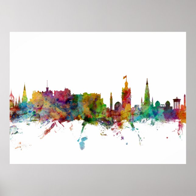 Edinburgh Scotland Skyline Poster (Framsidan)
