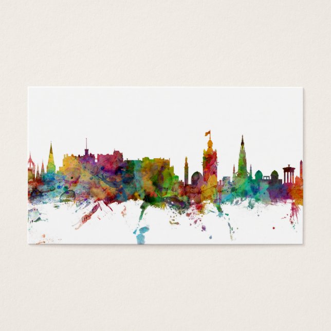 Edinburgh Scotland Skyline Visitkort (Framsidan)