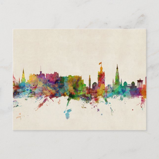 Edinburgh Scotland Skyline Vykort (Framsida)