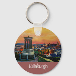 Edinburgh Scotland Skylineat Dusk Nyckelring