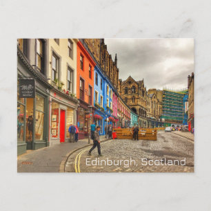 Edinburgh Scotland Söt Street Scene Vykort
