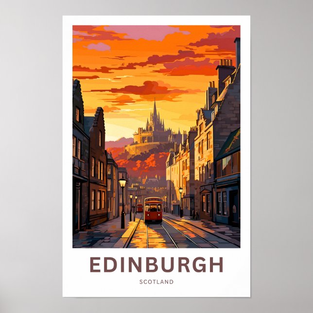 Edinburgh Scotland Travel Print Poster (Framsidan)