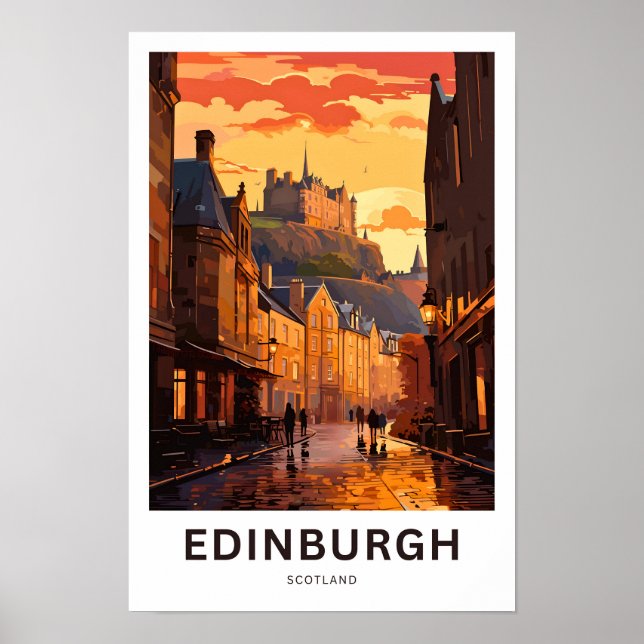 Edinburgh Scotland Travel Print Poster (Framsidan)